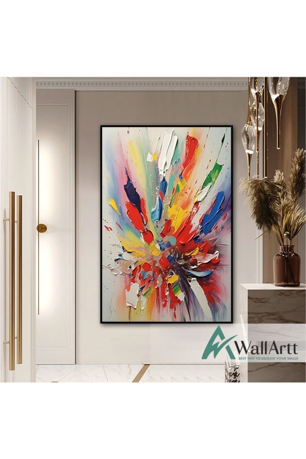 Color Eruption 3D Heavy Textured Partial Oil Painting